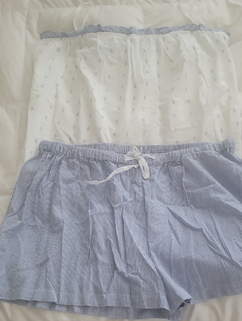VENUS Blue and White Striped Cotton Top
